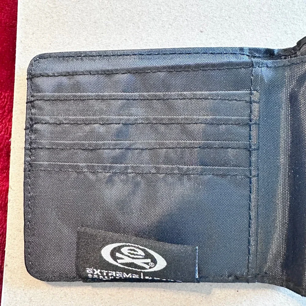 Extreme State Adrenaline Apparel Blue Canvas Bifold Wallet with Coin Pocket Logo
